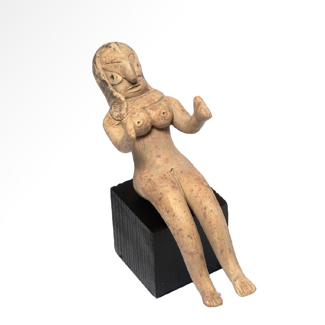 Indus Valley Bichrome Terracotta Mother Goddess Idol: Item: Indus Valley Bichrome Terracotta Mother Goddess Idol Date/Origin: Indus Valley, c. 2500 B.C. Materials: Terracotta Dimensions: 10.9 cm L - 4 5/16 inches Provenance: Previously property Mr. S. D.