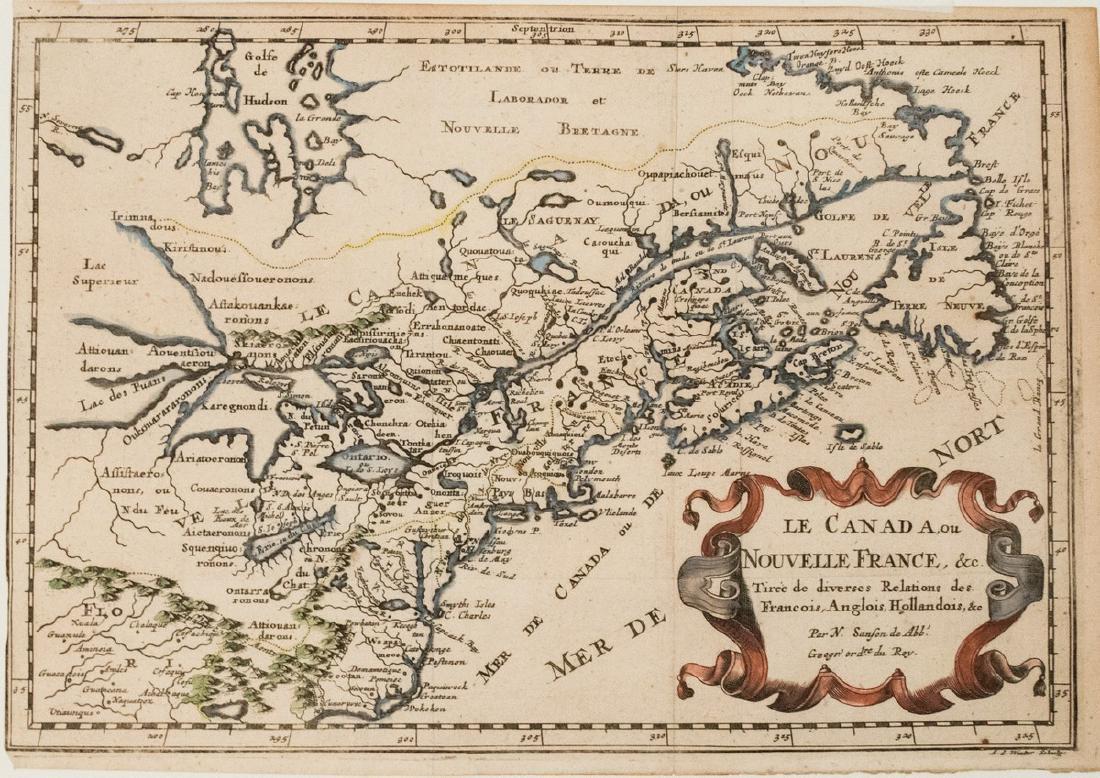 1683 Sanson Map of the Great Lakes and the Upper East (1 of 1)