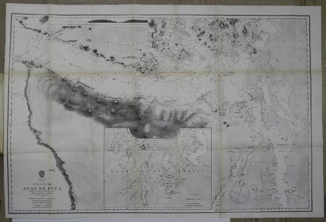 America N.W. Coast Strait of Juan de Fuca: Title/Content of Map: America N.W. Coast Strait of Juan de Fuca Date Printed: 1872 Cartographer: Henry Kellett, G.H. Richards Size: 22X33.75 Surveyed by Captain Henry Kellett R.N. 1847. Haro and Rosar