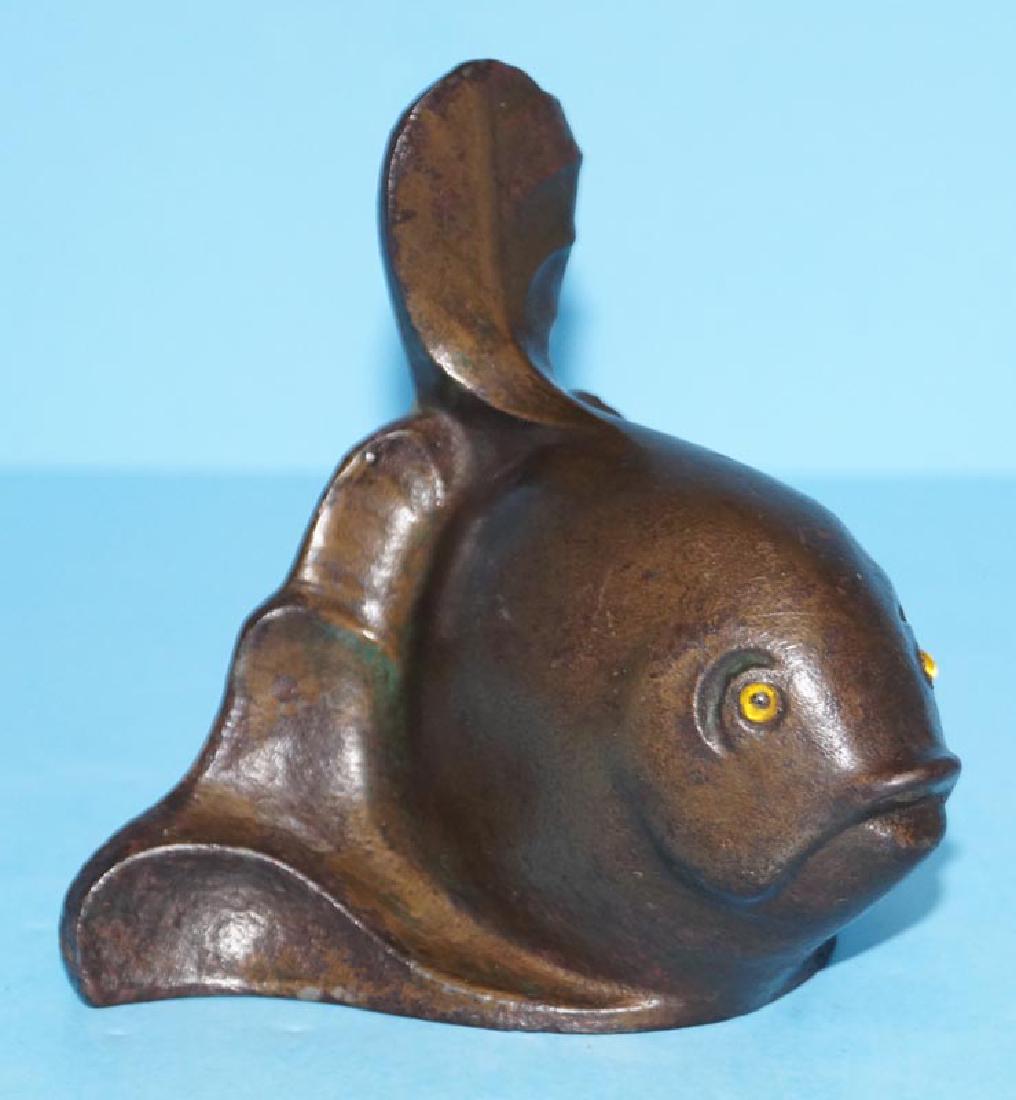 Antique Fish w/ Glass Eyes Cast Iron Doorstop (1 of 4)