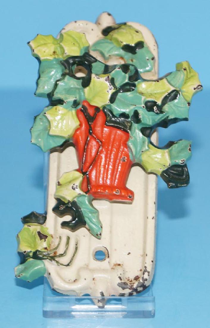 Antique Ivy in Red Basket Cast Iron Doorknocker (1 of 4)