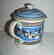 Earthworm Decorated Mocha Ware Porter Mug Original Lid - 5