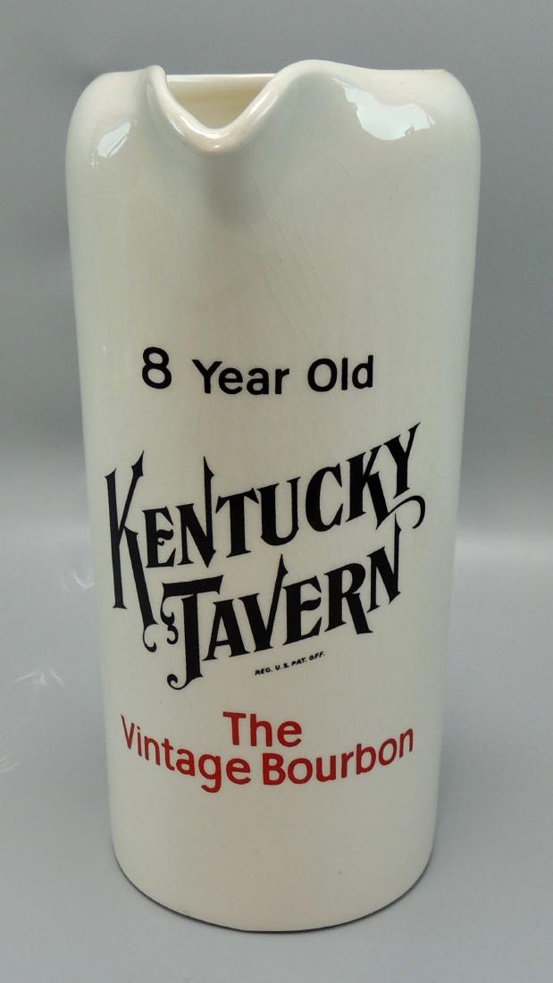 Kentucky Tavern Advertising Pitcher: Kentucky Tavern Bourbon Advertising Pitcher, made of ceramic. The pitcher is made by Wade, England. Size: 7-5/8" high x 4.5 widest Please note that this lot has a confidential reserve. When you leave 