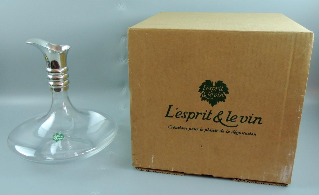 L’esprit & Levin Crystal Glass Carafe Silver Pourer (1 of 7)