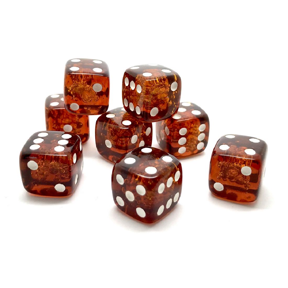 Baltic amber handcarved game dices 8pcs 17.5mm cognac (1 of 6)