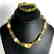 Vintage Necklace & bracelet set green amber with