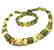 Vintage Necklace & bracelet set green amber with - 2