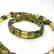 Vintage Necklace & bracelet set green amber with - 4