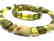 Vintage Necklace & bracelet set green amber with - 5