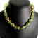 Vintage necklace green amber with antique insect