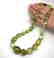 Vintage necklace green amber with antique insect - 8