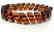 Braceleet hand carved Baltic amber slices cognac colour