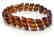 Braceleet hand carved Baltic amber slices cognac colour - 2