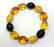 Bracelet Baltic amber multi color olive shape 26.1 gr - 10
