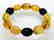 Bracelet Baltic amber multi color olive shape 26.1 gr