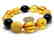 Bracelet Baltic amber multi color olive shape 26.1 gr - 5