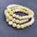 3x Bracelet Baltic Amber White cream beads ø9mm 28 gr - 7