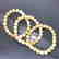 3x Bracelet Baltic Amber White cream beads ø9mm 28 gr - 8