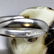 Vintage silver ring large Baltic amber rare colour - 5