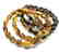 5x Bracelet Baltic amber hand cut beads olive shape 35
