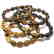 5x Bracelet Baltic amber hand cut beads olive shape 35 - 3