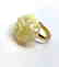 Vintage silver ring white Baltic amber hand carved rose - 4