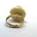 Vintage silver ring white Baltic amber hand carved rose - 8