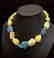 Vintage Baltic amber, turquoise necklace, - 9