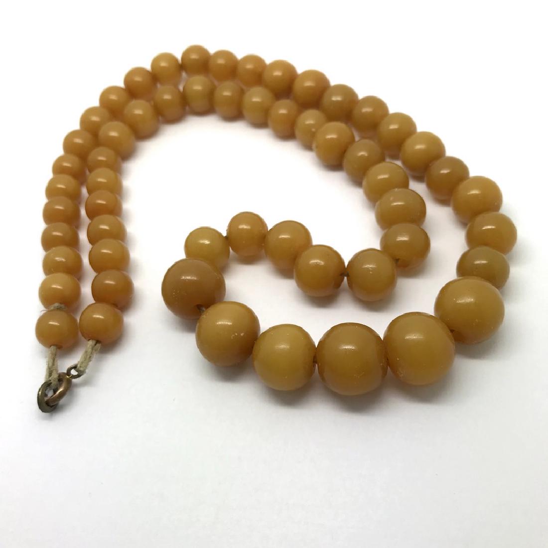 Antique necklace toffee amber design bakelite beads (1 of 6)