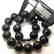 Rare Baltic amber necklace black marble big beads ø22mm - 6