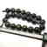 Rare Baltic amber necklace black marble big beads ø22mm - 7