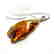 Vintage Baltic amber carved pendant 6x3cm silver 925 - 4