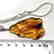 Vintage Baltic amber carved pendant 6x3cm silver 925 - 7