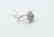 18 carat white gold ring with diamond and emerald stone - 8