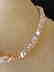 Pearl necklace of pink baroque cultivated Keshi - 5