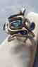 Topaz & Sapphire Serpent Pewter Ring - 3