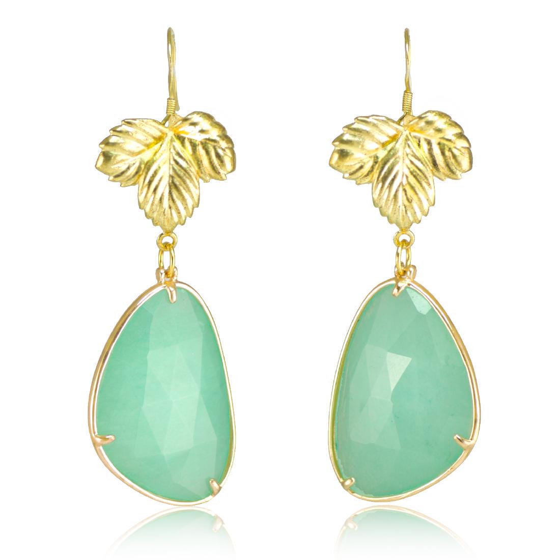 Aqua Jade Leaf Earrings (1 of 4)