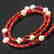Coral Necklace with Pearls and Rubies 9.8ctw