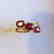 Ring New Ruby Trilogy with 2 Diamonds 14K Gold Made in - 5
