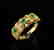 Certified-Exquisite 18KT yellow gold ring with Emerald - 7