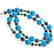 Jade Necklace with Emeralds, Aquamarine, Black and