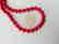 19,2 kt - Red coral necklace 8 mm - gold clasp ring - 2