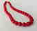 19,2 kt - Red coral necklace 8 mm - gold clasp ring - 3