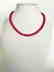 19,2 kt - Red coral necklace 8 mm - gold clasp ring - 4