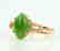 Certified-18k rose gold ring with Jade - 3