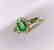 New Emerald Ring with 12 Diamonds 14k Gold Made in - 5