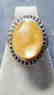 Peach Moonstone Silver Ring