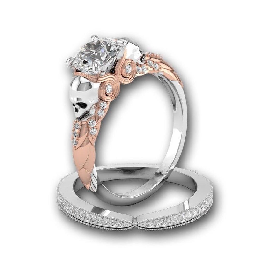 2Pcs/Set 925 Silver Ring 1.6Ct White Topaz Size 10 (1 of 5)