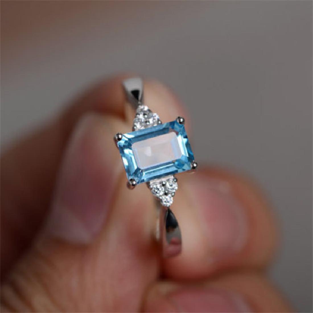 925 silver ring Aquamarine Size 7 (1 of 3)