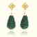 Green Onyx and Pearl Vintage Style Earrings - 2